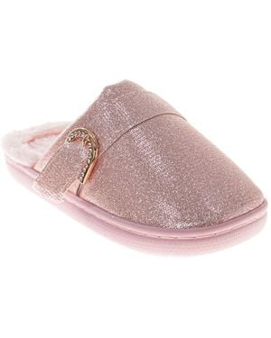 Badgley Mischka Faux Fur Slide Slippers - Pink