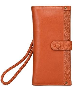 Old Trend Iris Bifold Wristlet - Orange