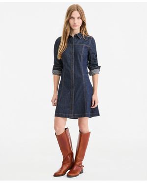 On 34th Denim Long-sleeve Mini Dress - Blue