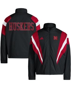 adidas Nebraska Huskers Our Red Burns Brighter Mock Neck Raglan Track Jacket