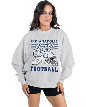 Gameday Couture Indianapolis Colts Home Turf Oversized Premium Fleece Pullover Sweatshirt - White