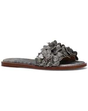 FRYE and CO Bucky Flower Slide Sandals - Brown
