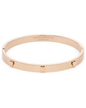Olivia Burton Mini Heart Tone Stainless Bangle Bracelet - Metallic