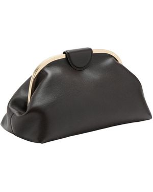 Mango Metallic Details Large Clutch - Black