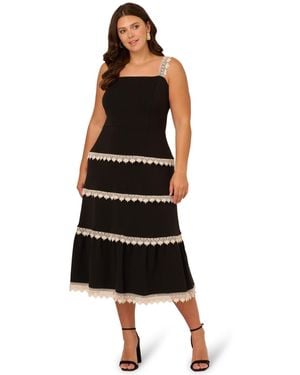Adrianna Papell Plus Size Sleeveless Ponte-knit Midi Dress - Black
