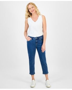 Style & Co. Petite Mid Rise Ankle Jeans - Blue