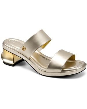 Donna Karan Teagan Double Band Dress Sandals - Metallic