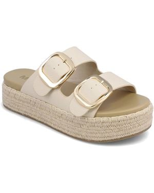 MIA Shai Double Buckle Slip-on Slide Sandals - White