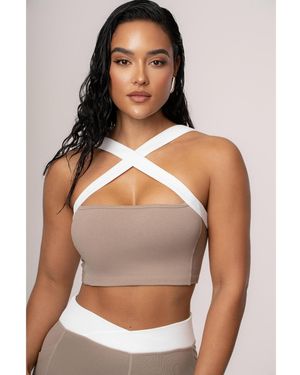 JLUXLABEL Ultimate Ribbed Halter Top - Gray