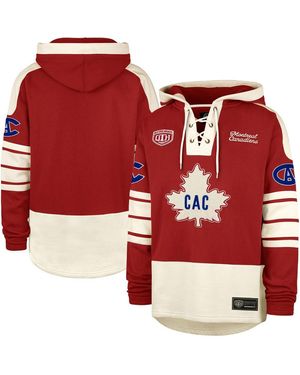 '47 Montreal Canadiens Blue Line Heritage Lacer Pullover Hoodie - Red