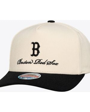 Mitchell & Ness Cream/black Boston Red Sox Flawless Stretch Snapback Hat - Natural