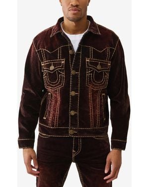 TRUE RELIGION Oversize Super-t Coated Button-up Jacket - Black