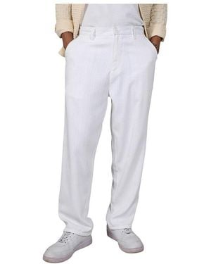 Campus Sutra Tailored Linen-blend Pants - White