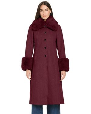 Vince Camuto Single-breasted Maxi Coat - Red