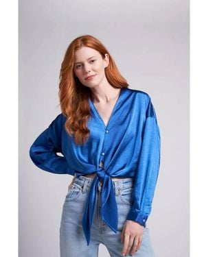 Caldwell Collection Emma Top-sapphire - Blue