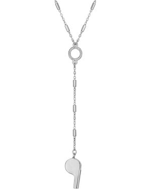 2028 Silver-tone Whistle 18" Y-necklace - Gray