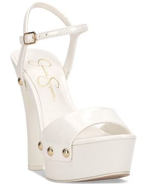 Jessica Simpson Calenta Stud-trim Platform Sandals - White