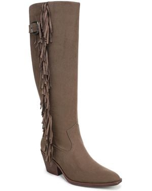Sam & Libby Farrah Western Fringe Knee High Boots - Brown
