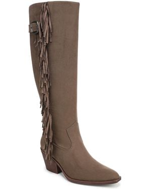 Sam & Libby Farrah Western Fringe Knee High Boots - Brown