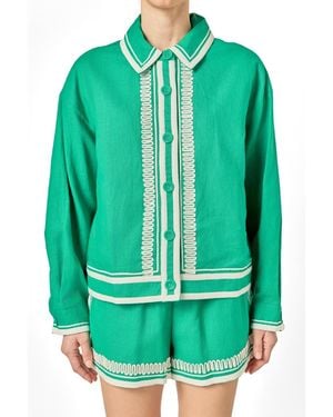 English Factory Embroidered Jacket - Green