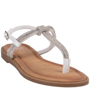 Gc Shoes Embellished Buckle Flat Sandals - White