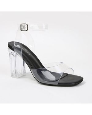 BERNESS Navi Clear Strap And Block Heel Sandals - White
