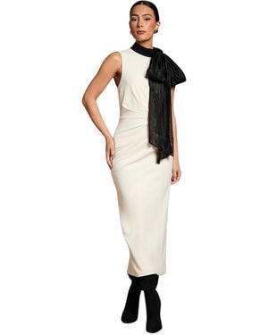 Coast Organza Pussybow Column Midi Dress - White