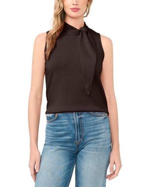 Cece Tie Neck Tank Sweater - Black