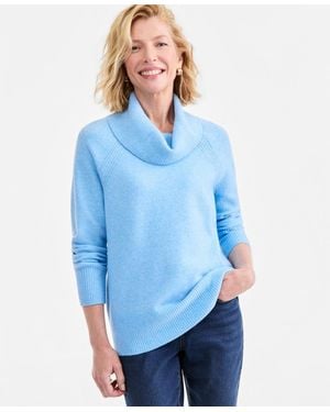 Style & Co. Cowl-neck Tunic Sweater - Blue