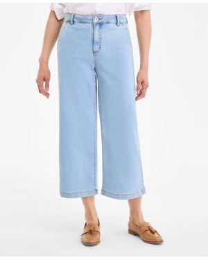 Style & Co. High-rise Wide-leg Crop Jeans - Blue