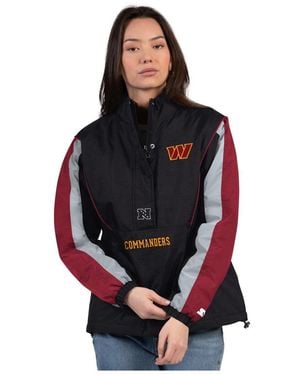Starter Black/burgundy Washington Commanders Thursday Night Gridiron Half-zip Jacket - Red
