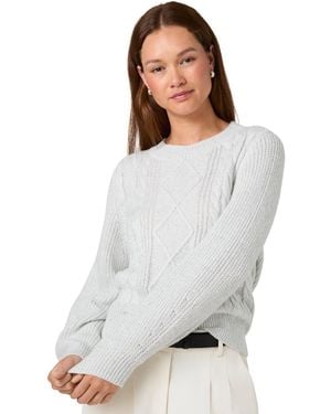 French Connection Micro Sequin Cable-knit Long-sleeve Pullover - White