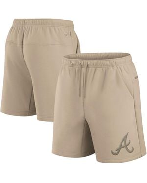 Fanatics And Atlanta Braves Elements Super Soft Fleece Shorts - Natural