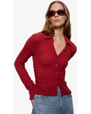 Sanctuary Juno Textured Long-sleeve Spread Collar Shirt
