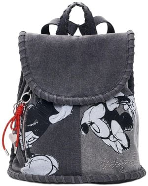 Desigual Medium Denim Backpack Mickey Mouse - Blue