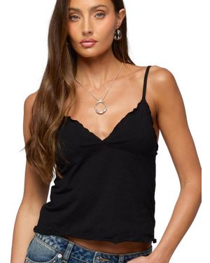 Edikted Glendon Babydoll Top - Black