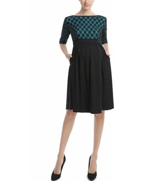 Kimi + Kai Kimi + Kai Maternity Polka Dot Lace Dress - Black