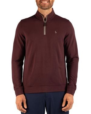 Tailorbyrd Soft Stonewashed Quarter Zip Sweater - Red
