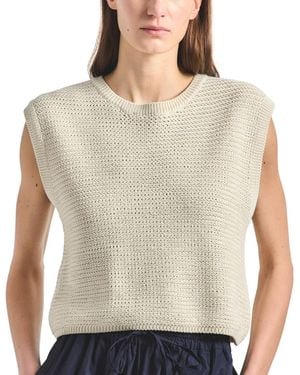 10 Crosby Derek Lam Vivienne Mesh Knit Sleeveless Sweater - Natural