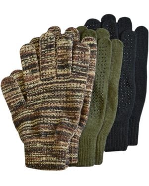 Muk Luks 3-pair Pack Grip Dot Assorted Gloves - Green