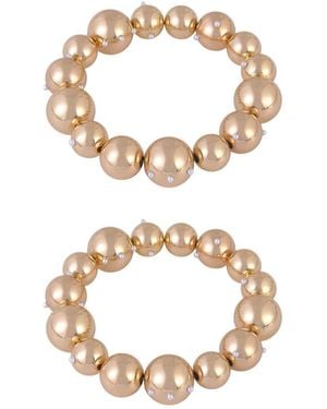 Laundry by Shelli Segal Gold Tone 2pc Ball Stretch Bracelets - Metallic