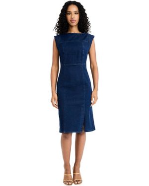 Donna Morgan Sleeveless Denim Midi Dress - Blue