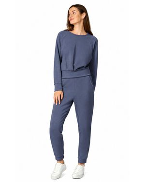 Cable & Gauge Yummy Crewneck And jogger Lounge Set - Blue