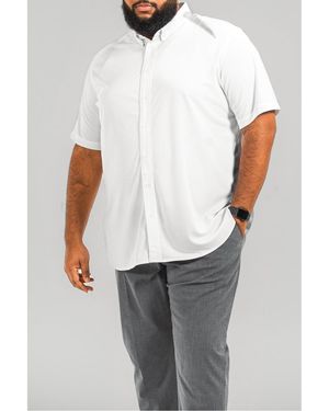 Regent Row Big & Tall Commuter Shirt Short Sleeve Button Down - White