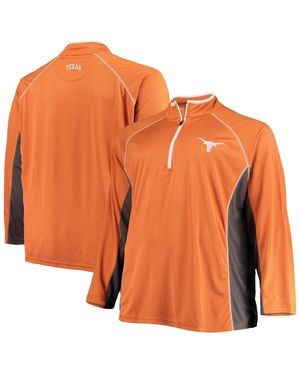 Profile Texas Longhorns Big And Tall Textured Raglan Quarter-zip Jacket - Orange