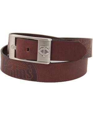 Eagles Wings Minnesota Twins Brandish Leather Belt - Brown