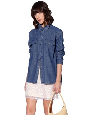 Walter Baker Chambray Snap-button Shirt - Blue