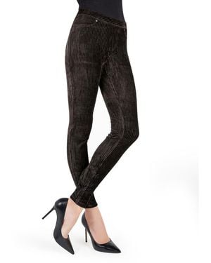 Memoi Wide Rib Corduroy leggings - Black