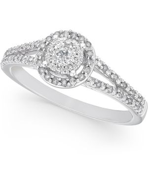 Promised Love Diamond Ring In 10k White Gold ( 1/4 Ct. T.w.)