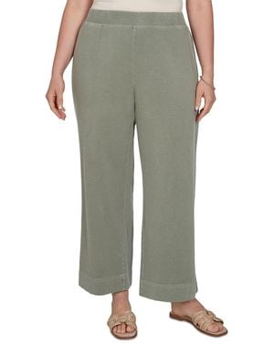 Ruby Rd. Plus Size Snow Wash Elastic Waist Pants - Green